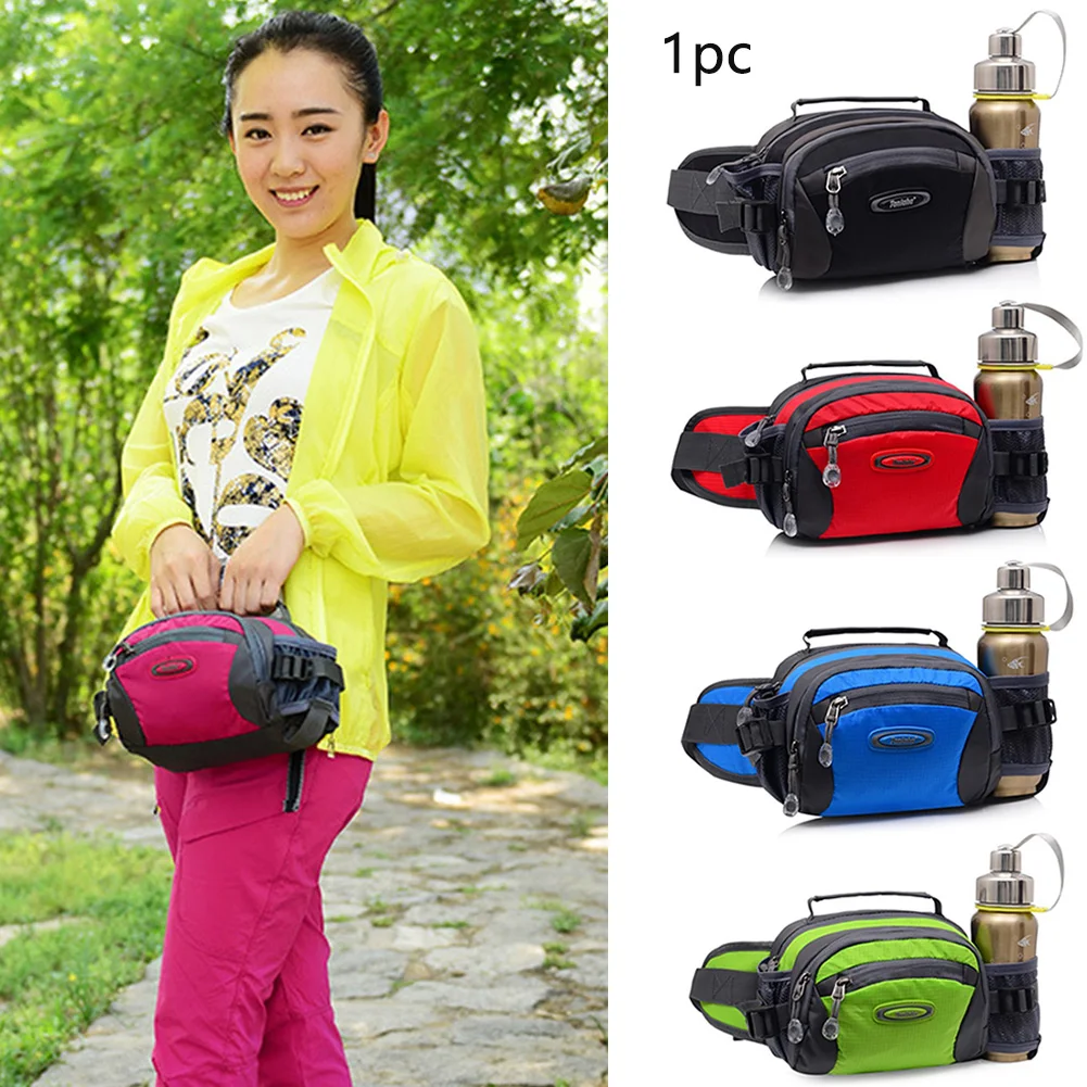 Water Bottle Holder Hiking Climbing Outdoor Fanny Pack Gym Fitness Lightweight Waist Bag Zipper Traveling Running Pouch Sports | Спорт и
