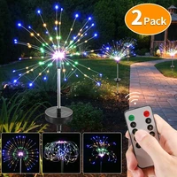 solar garden lights 120 multicolor led outdoor firework lights 30 wires string landscape light diy flowers trees 8 modes