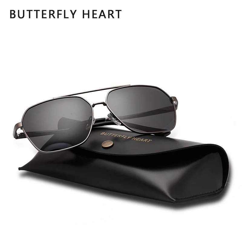 

BUTTERFLY HEART Brand Unisex Retro Aluminum Women Sunglasses Men Polarized Lens Vintage Eyewear Accessories Sun Glasses Oculos