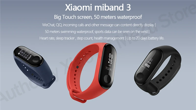Origina Xiaomi mi Band 3 Смарт-Браслет фитнес-браслет mi Band 3 сенсорный экран частота сердечных сокращений смарт-браслет для Android IOS