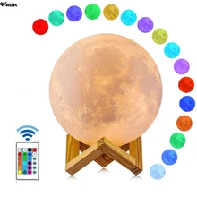 3D Print Star Moon Lamp Colorful Change Touch Home Decor Creative Gift Usb Led Night Light Galaxy La