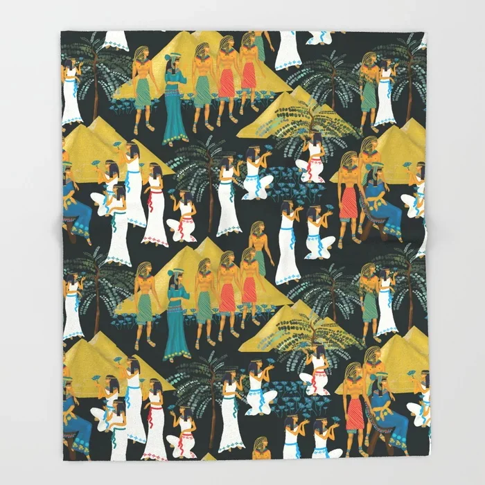 

Одеяло для дивана из древнего Египта, покрывало для пешего туризма, пикника, дорожного дома, флисовое покрывало для дивана