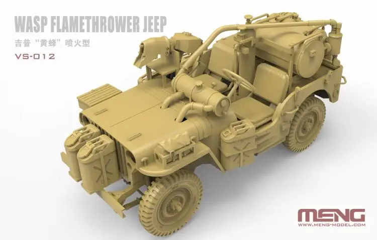 

Meng VS-012 1/35 MB Military Vehicle WASP Flamethrower Jeep Vehicle car Display Toy Plastic Assembly Model Kit