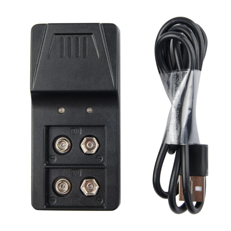 USB 9V 6F22 зарядное устройство 2 слота для 9V перезаряжаемый Li-lon и Ni-MH аккумулятор