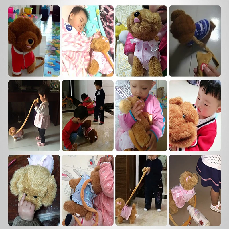

Children's Toy Simulation Plush Electric Puppy Can Sing Leash Teddy Toddler Early Education Parent-child Interactive Gift