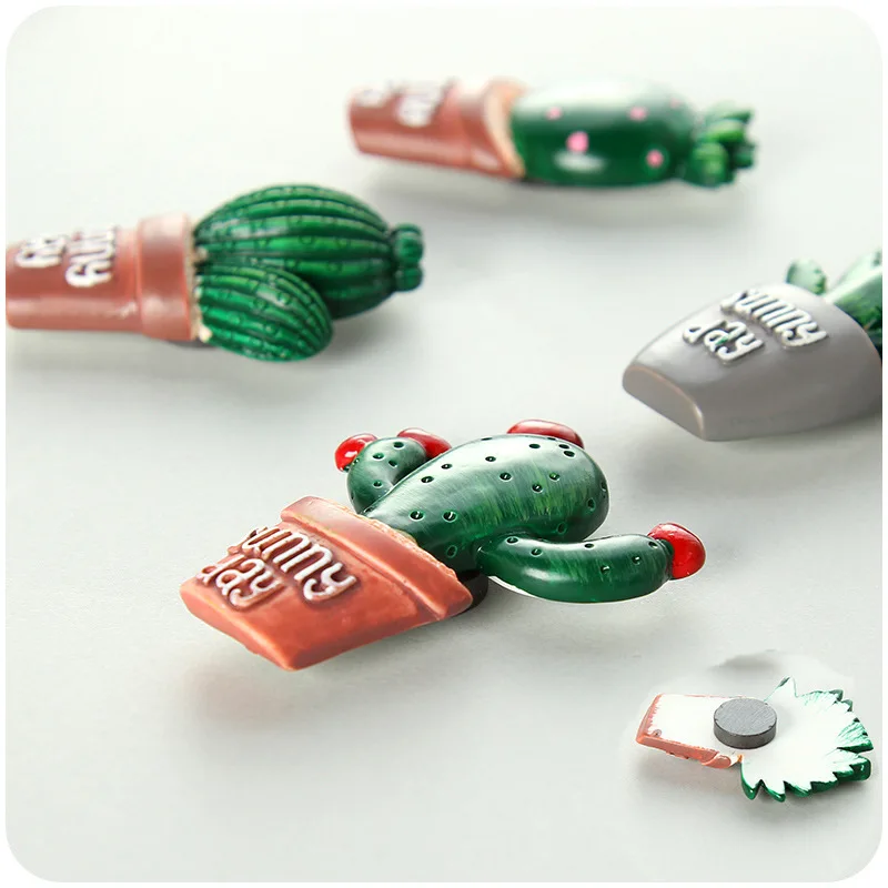 Свежие кактус дизайн магниты на холодильник DIY растения магнитная наклейка