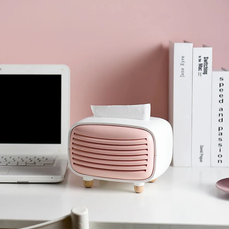 

Creative Radio-Shaped Tissue Box Organizer Home Car Hotel Tavern Inn Desktop Paper Holder Plastic Storage Napkin Case