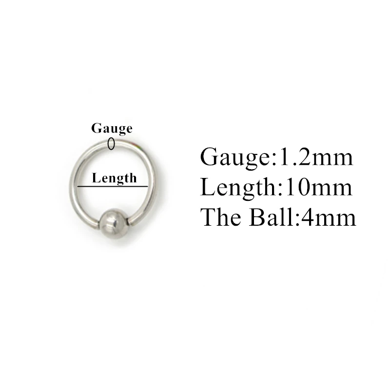 

1PC Stainless Steel Nose Piercing Septum Rings Ear Cartilage Tragus Nipple Helix Piercing Captive Bead Ring Women Body Jewelry