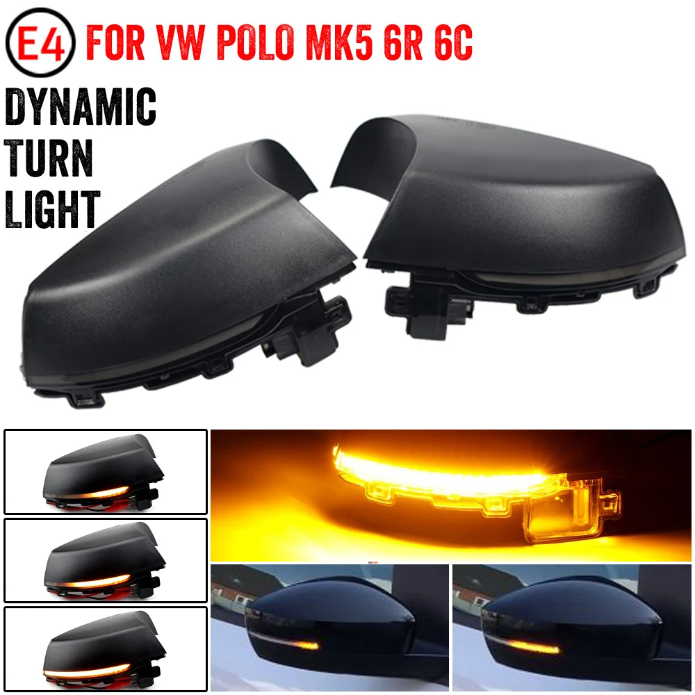 

2pcs for VW POLO MK5 6R 2009-2013 6C 2014-2017 LED Dynamic Turn Signals Side Mirror Sequential Blinker Indicator Light