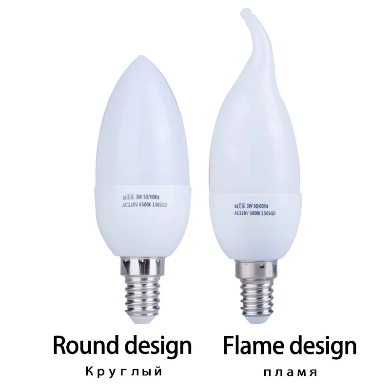 10PCs Led Bulb E14 LED Lamp 220V 3W 5W 7W 9W Candle Light Bulbs Flame Ampoule Bombilla for Chandelier Lighting | Освещение