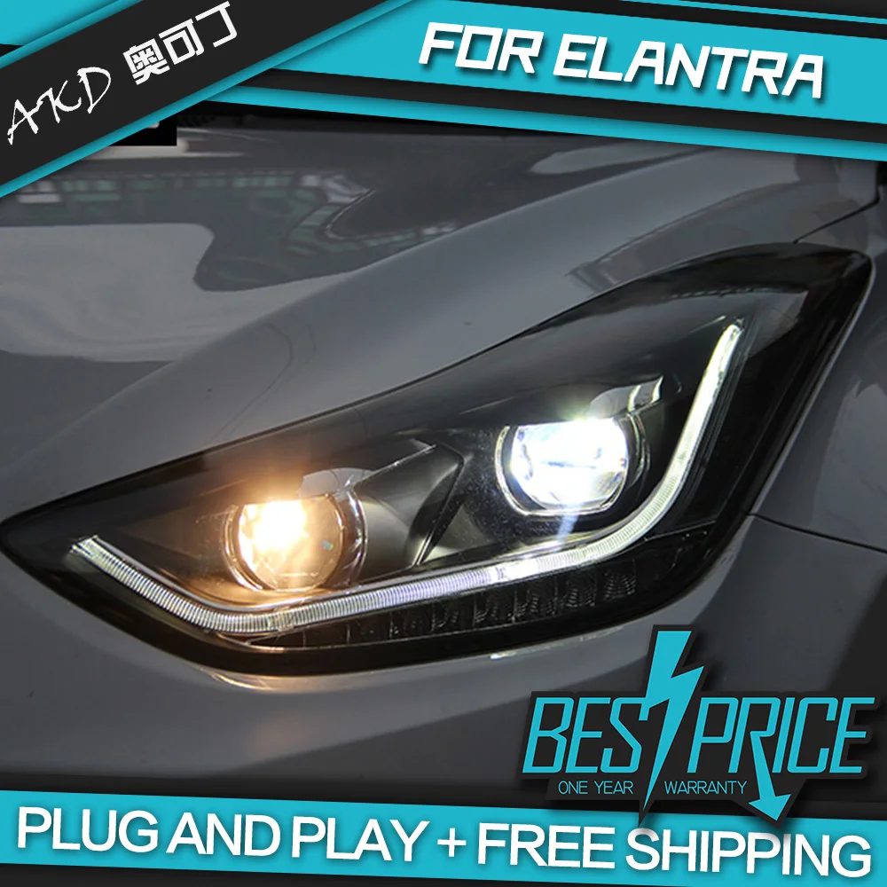 Автомобильный Стильный чехол для фары для автомобиля Hyundai Elantra 2011- Elantra светодиодный фонарь светодиодный DRL H7 D2H Hid Angel Eye Bi Xenon