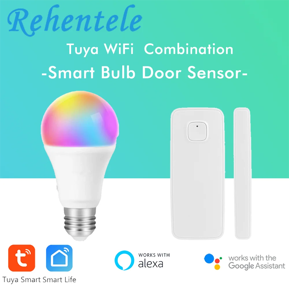 Умная Беспроводная лампа Alexa Google Home IFTTT E27 9 Вт RGBCCT Tuya Smart Life WiFi|Сенсор и детектор| |