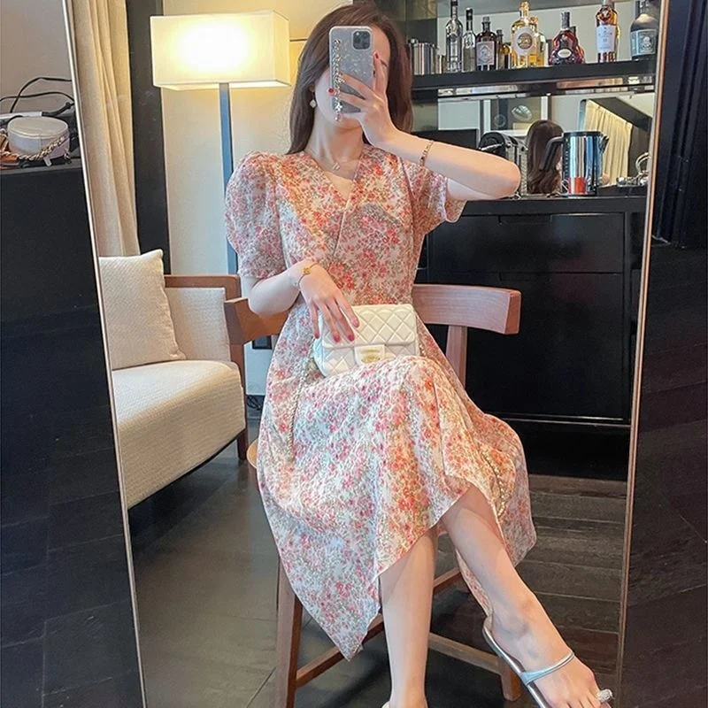

Women's Dress Summer Lightly Mature Long Maxi Boho Dresses Korean Style Holiday Travel Young Fashion 2021 Summer Office Lady