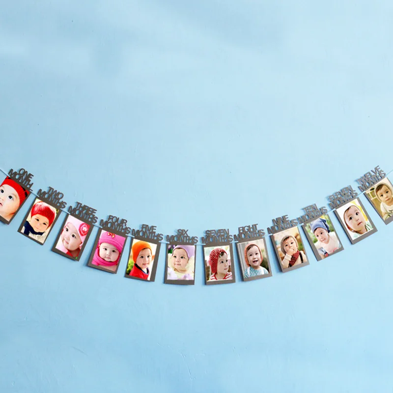 Фотофон для новорожденных 1 12 месяцев|Флажки вымпелы и конфетти| |