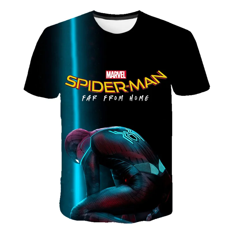 Детская крутая футболка с короткими рукавами 3D-принтом Человек-паук для