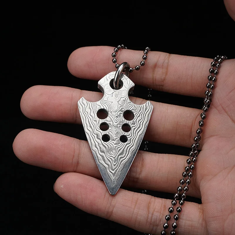 JSSQ подвеска из дамасской стали с орнаментом Ромб 67 слоев дамасский нож для