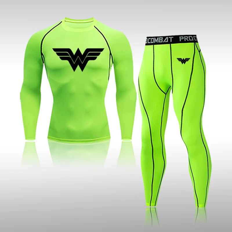 

New men's sports and fitness thermal underwear suit compressed wool sweating and quick-drying men's thermal underwear clothing