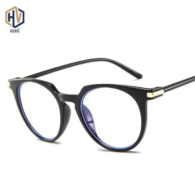 Модные простые круглые очки для мужчин и женщин однотонные прозрачные кошачий