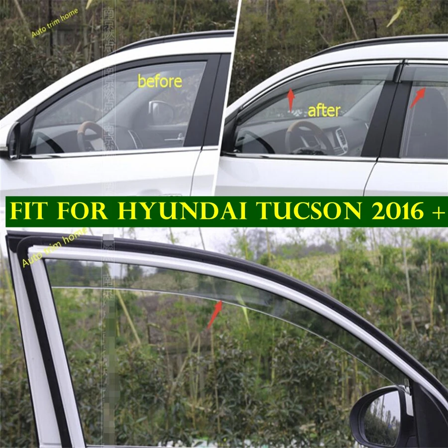 4 шт. защитный козырек от ветра и дождя для Hyundai Tucson 2016 2020|deflector vent|vent deflectorsrain window