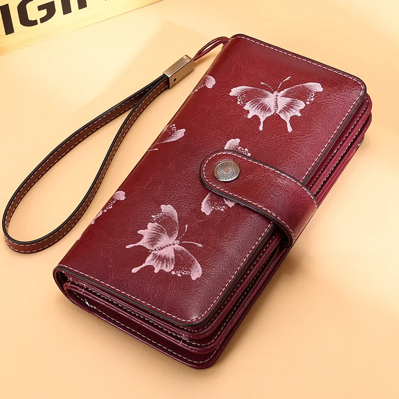 

SENDEFN fashion women wallets split leather large capacity female clutch purse card holder phone wallet zipper hasp