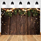 Yeele на тему Рождества звезды коричневый планка Снежинка зеленый фон с листьями детская фотосессия фотография фотостудии Фотофон