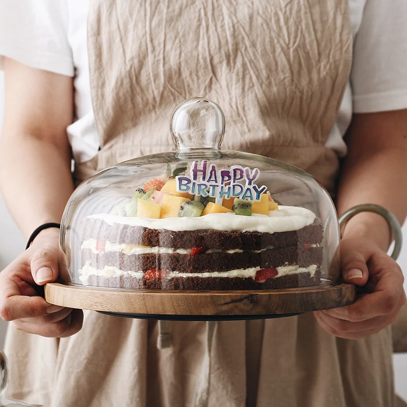 Скандинавский стиль ретро резиновая Акация деревянная тарелка для торта