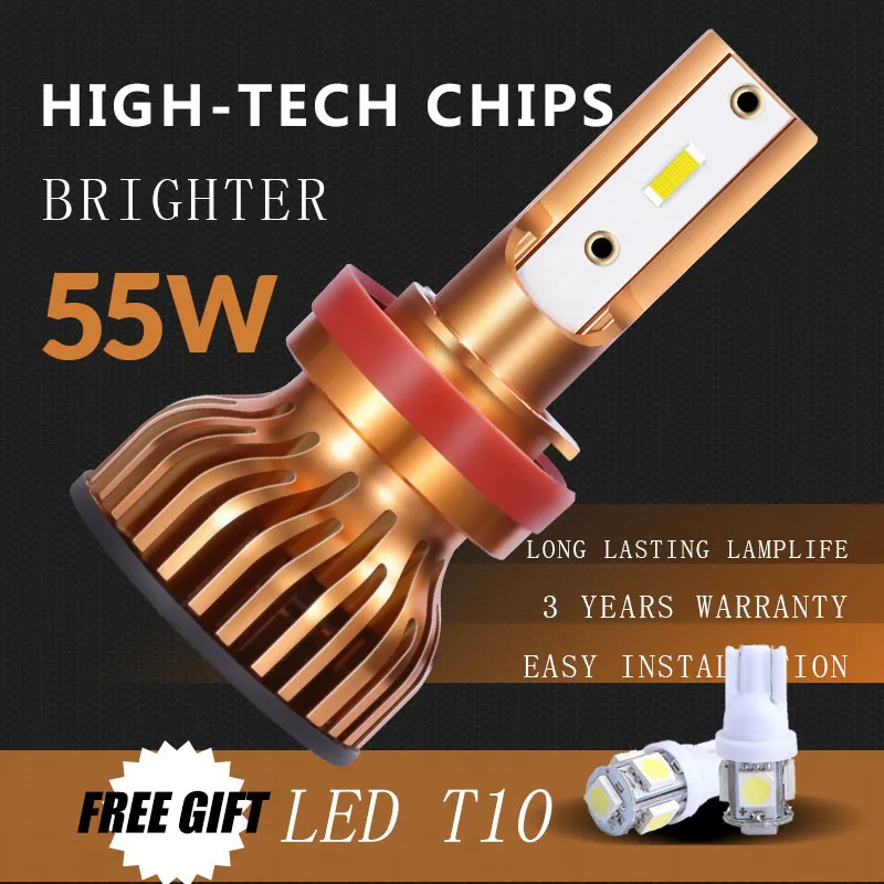 WARWOLF CSP lampada H4 H7 светодиодный автомобильный светильник 12 В 10000LM 6000 К Лампа H1 9005 9006 HB4