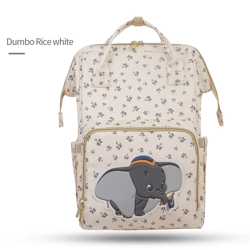 Слоновая кость Сумка для подгузников disney, рюкзак для мамы, USB бутылочка с подогревом, Детская сумка для мамы, сумка для подгузников, мокрая сумка, Микки Маус, отправка крючка - Цвет: Слоновая кость