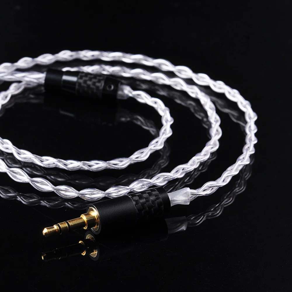 UPOCC Litz 28AWG 7N одиночный Кристальный Медный Серебряный кабель 2,5/3,5/4,4 мм сбалансированный кабель для наушников с MMCX из Тайваня для HQ8 HQ10