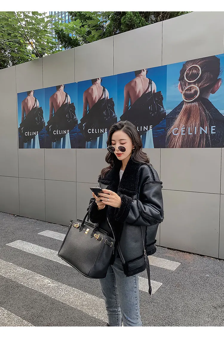 2022 New Winter Fashion Women's Sheepskin Coat 100% Genuine Shearing Jacket Wool Liner Warm Windbreaker for Female Loose Casaul