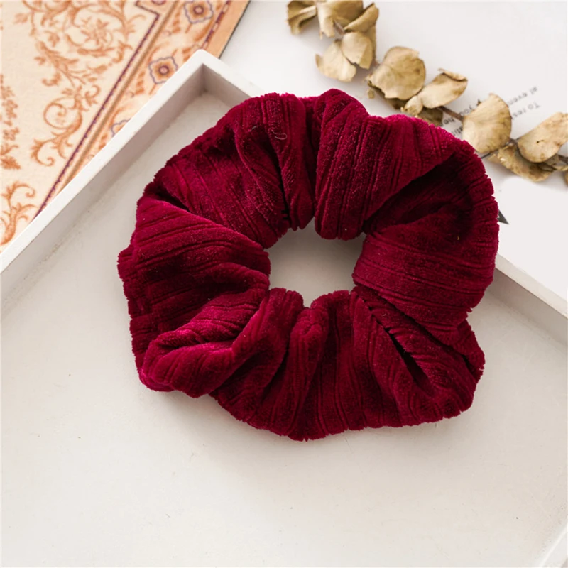 Женские бархатные резинки для волос мягкие Однотонные женщин и девушек хвоста