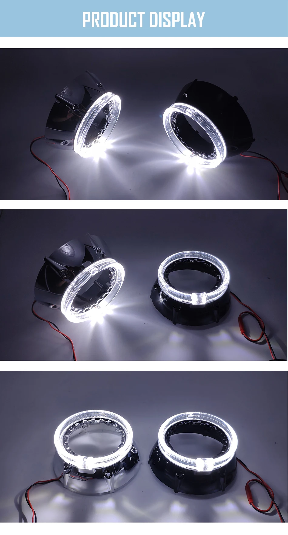 SZDS автомобильный Стайлинг 3,0 дюймов светодиодный фонарь для бега Angel eyes Bi Xenon проектор Объектив кожух для Koito q5 Hella 3r 5 DIY Модифицированная маска капота