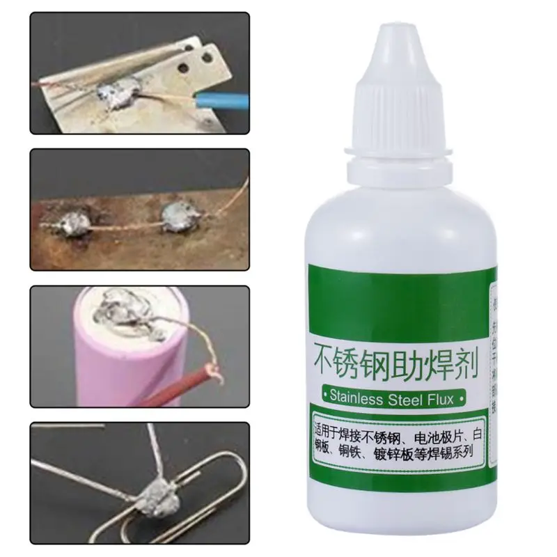 

Powerful Rosin Soldering Agent No-clean Flux Stainless Steel White Plate Iron 18650 Battery Welding Water Liquid Flux