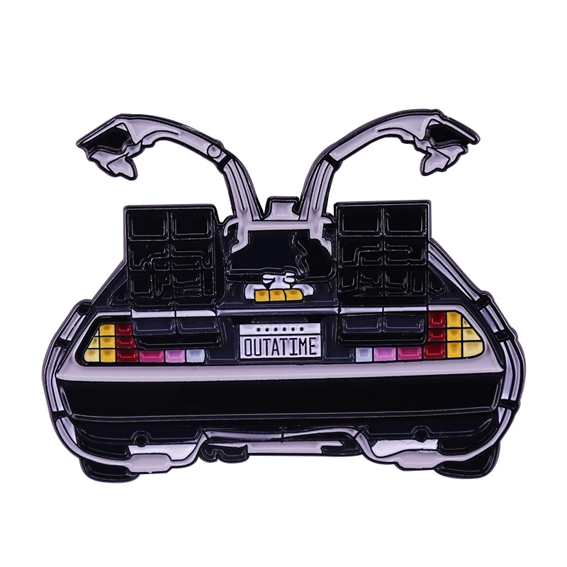 Эмалевый значок Delorean Time Machine в стиле кино Назад будущее аксессуар для автомобиля |