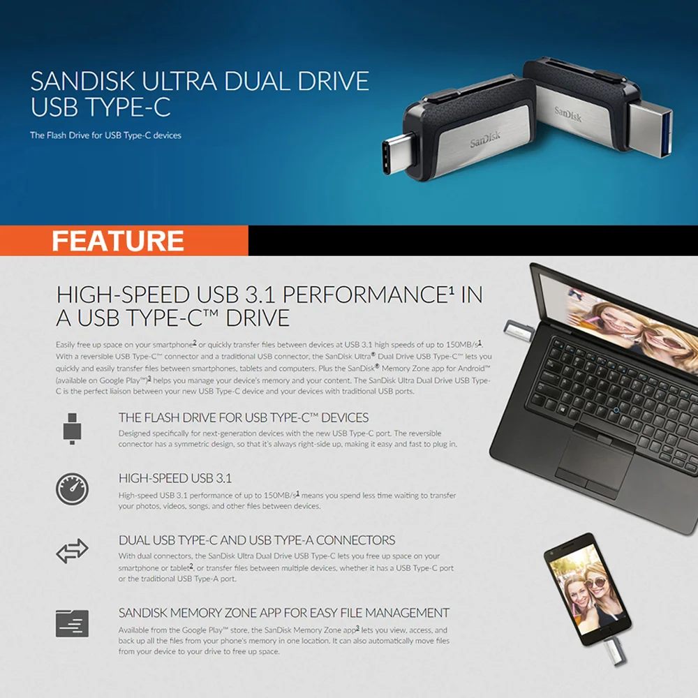 USB-флеш-накопитель Sandisk SDDDC2 Extreme Type-C USB 3 1 32/64/128 ГБ OTG 16 | Компьютеры и офис