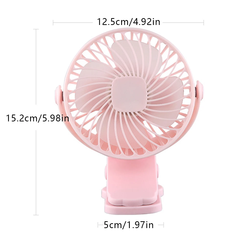 

Mini USB Fan 2000mAh Portable Adjustable Clip On Fan With Rechargeable Battery 3 Speed Levels Table Fan For For Office Bedroom