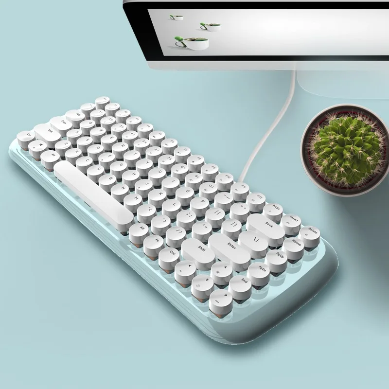 Проводная Механическая клавиатура Mofii Candy M с USB подсветкой симпатичная Ретро