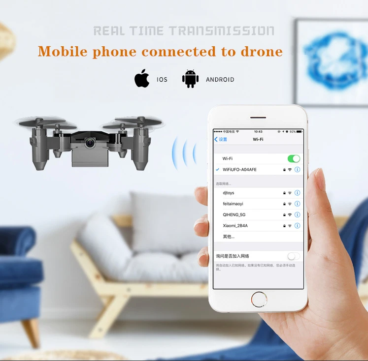 Мини-Дрон HD Квадрокоптер складной Дрон самолет FPV Wifi дроны, Радиоуправляемый вертолет селфи дроны детские игрушки подарок