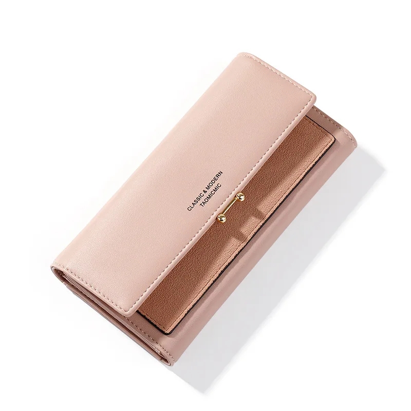 

Women's Korean-Style Long Wallet Stitching Scrub Large-Capacity Clutch New Creative Wallet