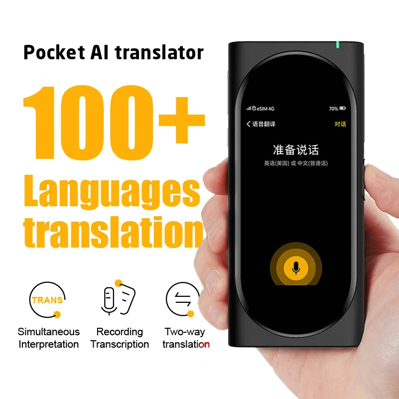 Langogo Genesis Smart Instant Voice Offline Translator Real Time Multi-Languages Translation Portable Tool