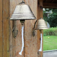 nordic style oversized vintage brown metal iron door bell wall mounted welcome cast wireless door bell porch garden decoration