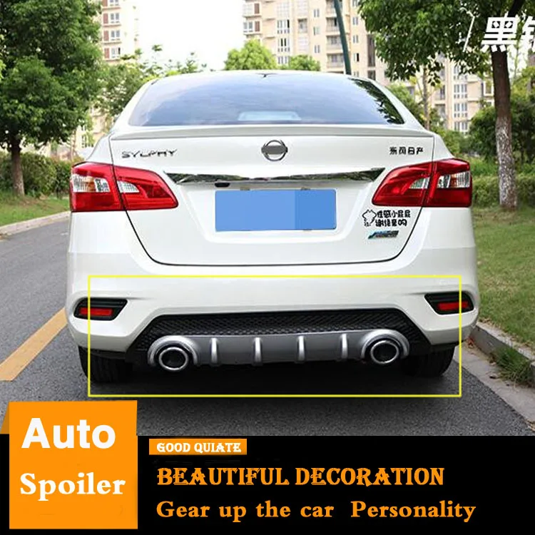 

For Nissan Sentra SYLPHY Rear Bumper Diffuser Bumpers Protector Rear Spoiler ABS Material Body kit bumper rear lip Fit 2016-2019