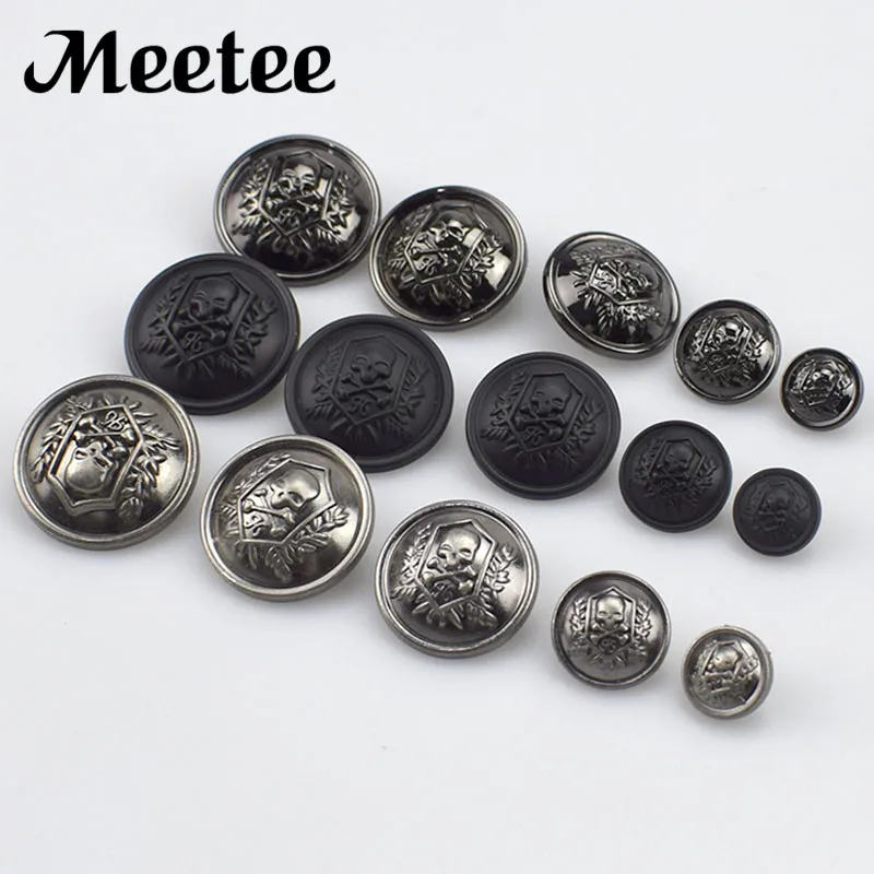 Meetee 50 шт. хвостовик Botones Antisilver черный мужской костюм на пуговицах Модные