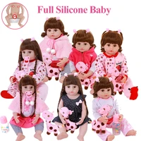 kids toys doll 22inch 56cm full body silicone bebe reborn baby alive bath toy playmate realistic menina cute toddler child gifts