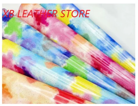 Cloud Mist Raindrop Illusory Color Effect Mirror Synthetic Leather for bag book cover hairbow packing box sewing accessories | Аксессуары