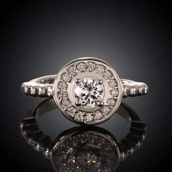 

Gold Round Zircon Ring with Alloy Setting Stainless Steel Ring Couple Rings Engagement for Women Heart Ring Jewelry Gifts 2021