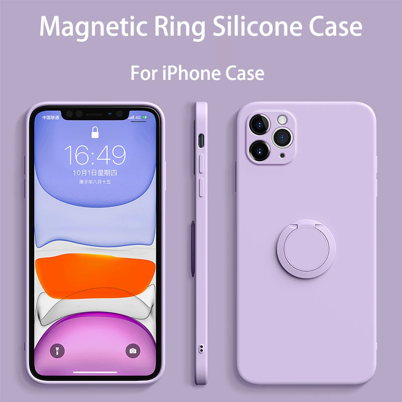 

Magnetic Liquid Silicone Case For iPhone 11 Case Soft Cover For iPhone 11 Pro Max XR XS X 11 12 Pro Max Mini Case Cover Coque
