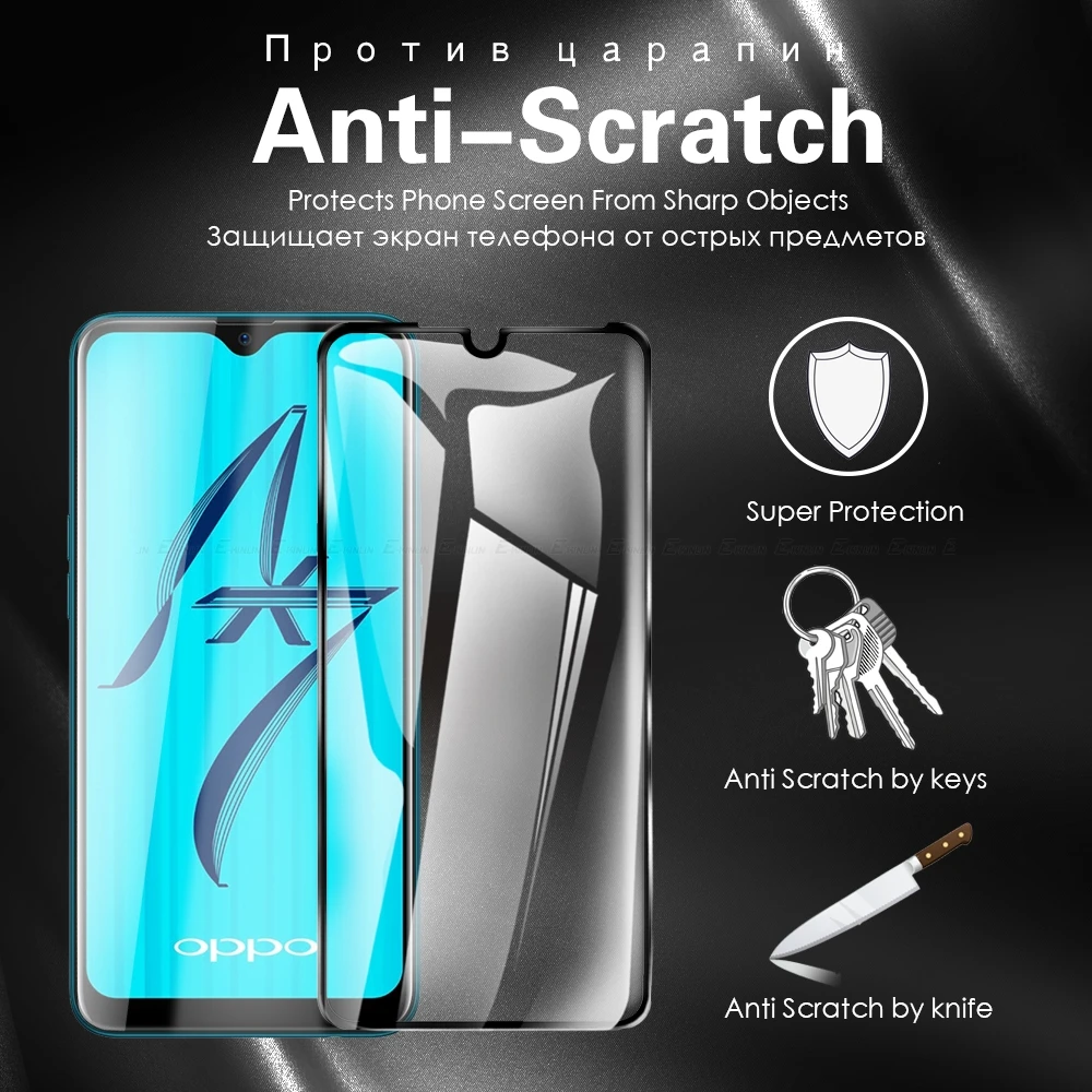 Закаленное стекло для OPPO A9x A7 A8 AX7 AX5 AX5s A5s A5 A9 2020 A3s Полное покрытие экрана Защитная