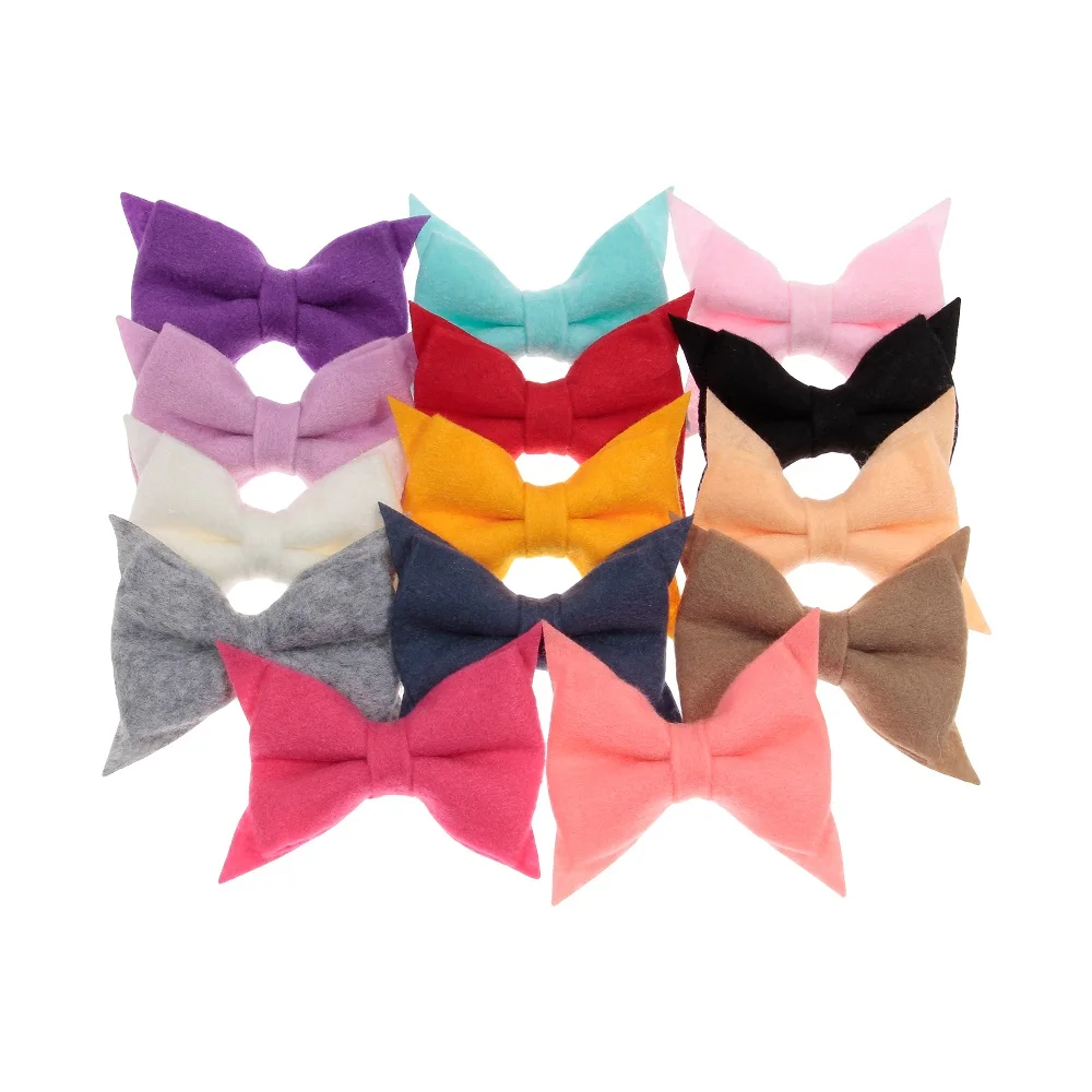 

20pcs/lot Felt Bow Hair Clip for Women Girls Cute Fishtail Bow Hairpin for Baby Children Hair Styling Accessories Photo Props