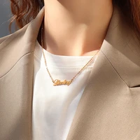 yaonuan european letters gold plated necklace for women darling pendant clavicle chain street hi hop fashion jewelry accessories